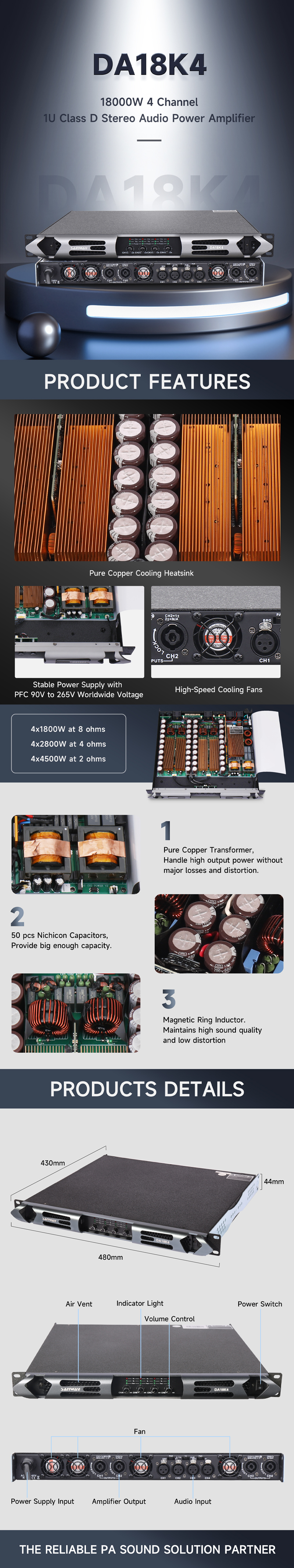 DA18K4 class d power amplifier NEW products details