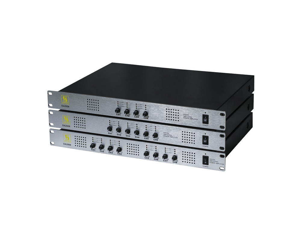 DA2008 1U 8 Channel 300W 4 ohms Class D High End Audio Amplifier