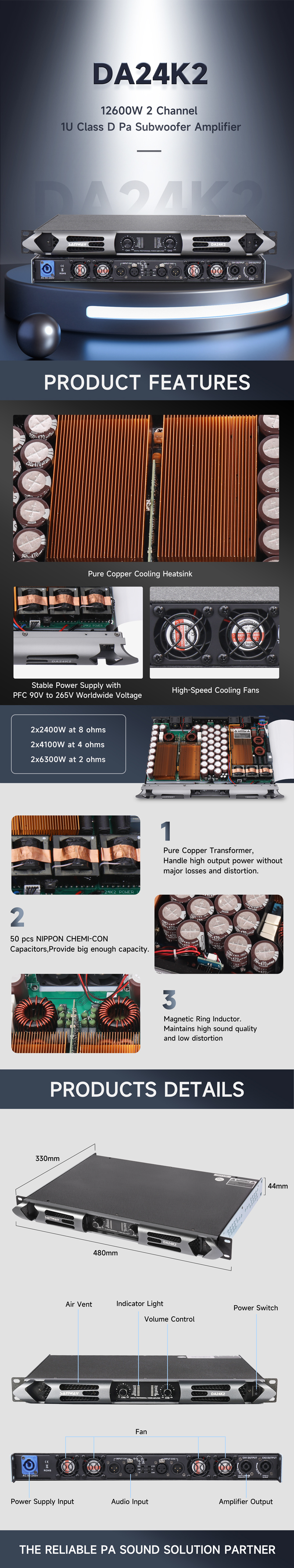DA24K2 class d power amplifier NEW products details