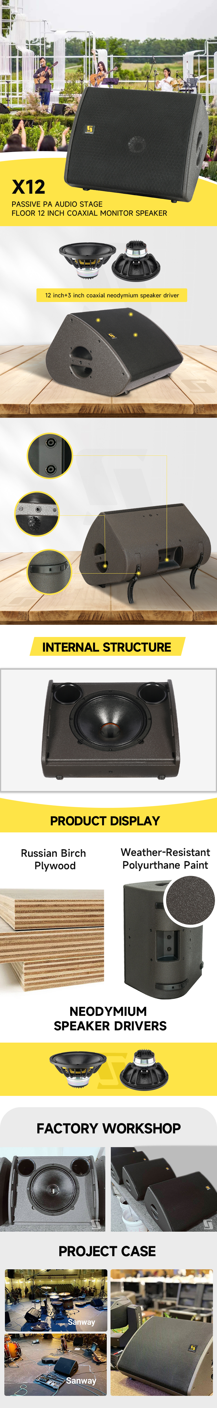 X12 single 12 inch speaker monitor